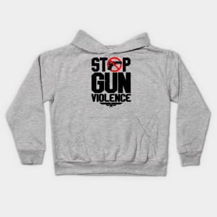 Stop Gun Violence Gun Safety Vintage Retro Awareness Slogan Kids Hoodie